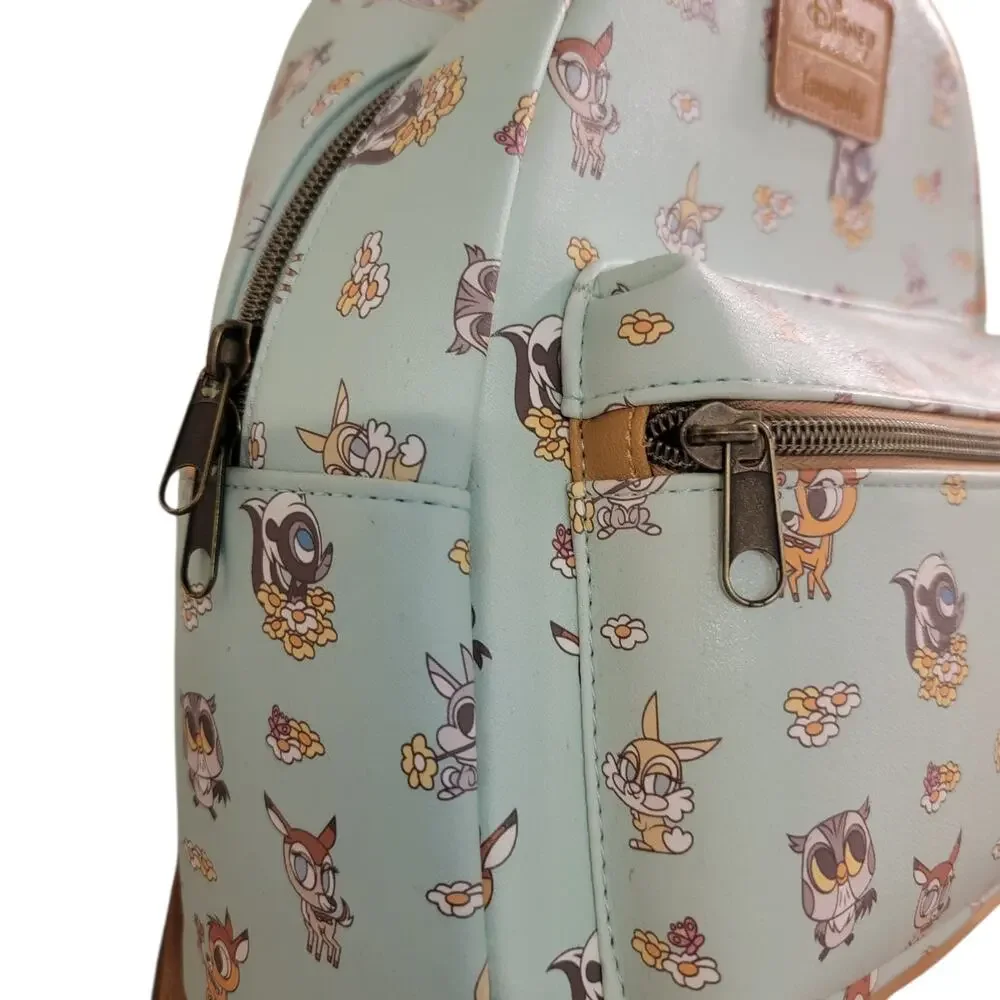 Loungefly Disney Bambi Chibi Friends Mini Backpack Mint Faux Leather